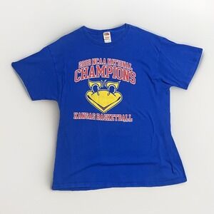Kansas Jayhawks T-Shirt Medium. 2008 NCAA Basketball National Champions Y2K.
